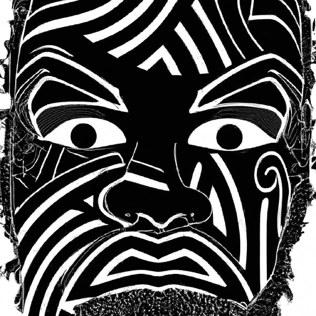 Māori Tā Moko Face Tattoo 01