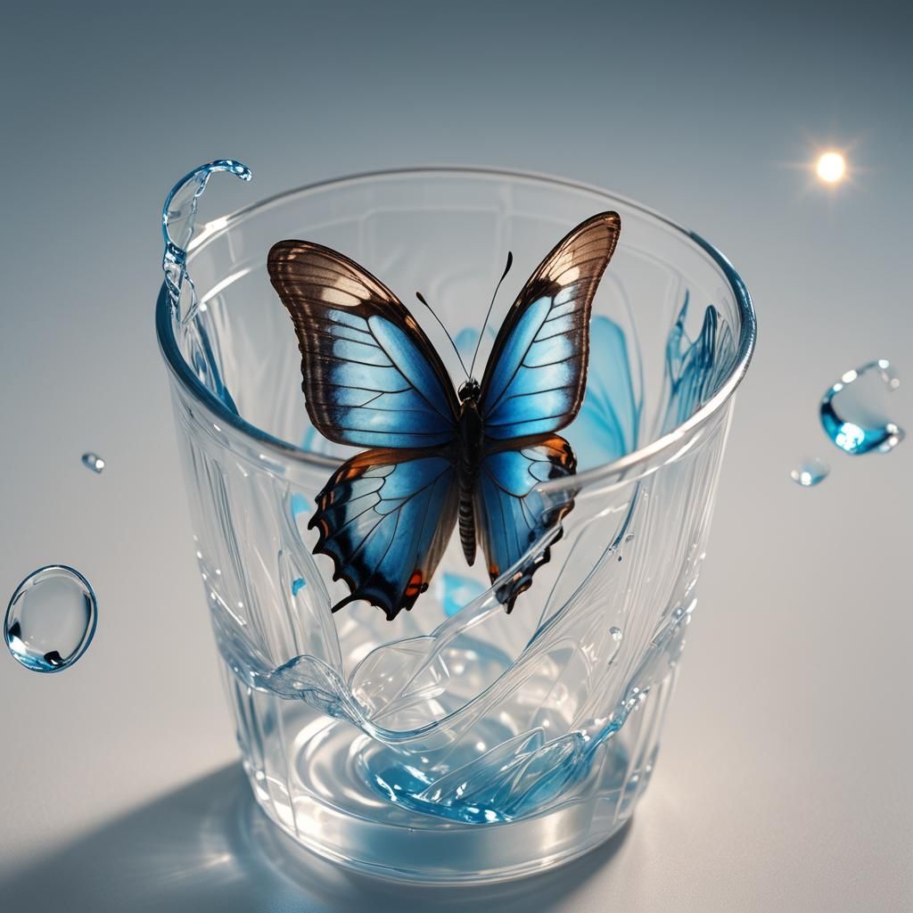 Butterfly Trapped: A Hyper-Realistic Macro Photograph