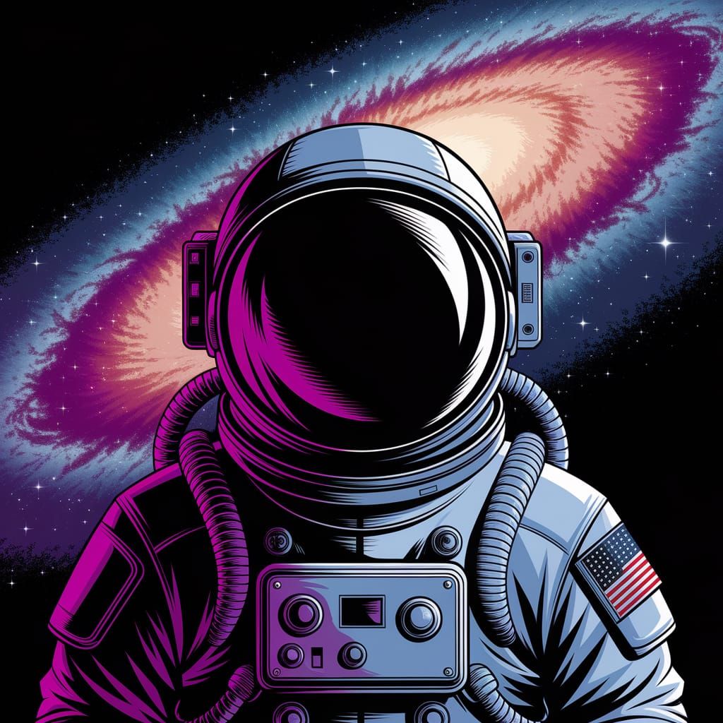 Astronaut in a Cosmic Purple Haze