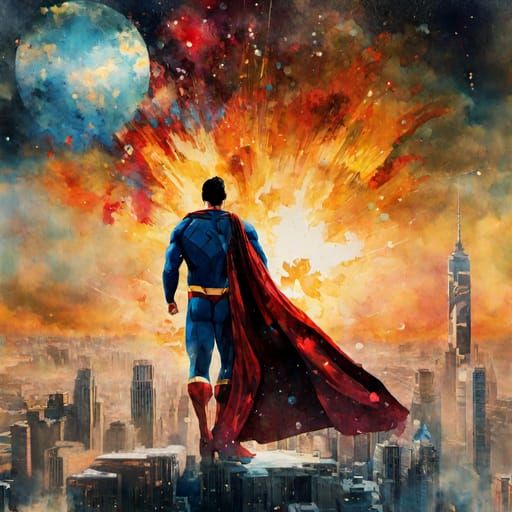 Superman Soaring Through the Sky