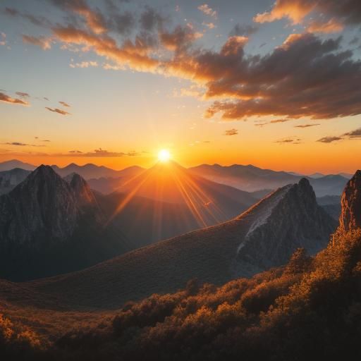 Majestic Mountain Sunrise: Professional Photography