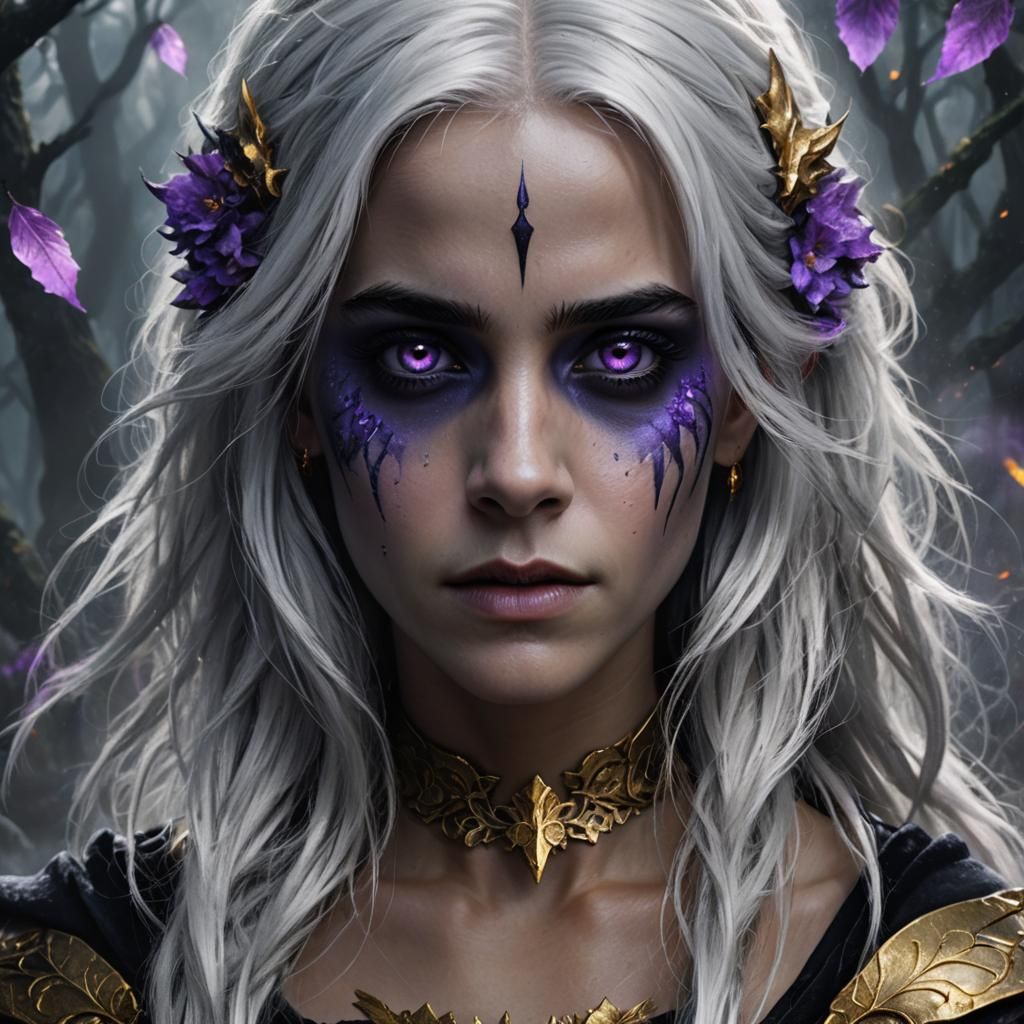Emma Watson as Drow in Dark Fantasy Art Nouveau