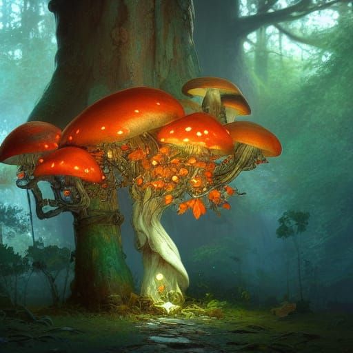 Luminous Mushroom Tree Concept Art