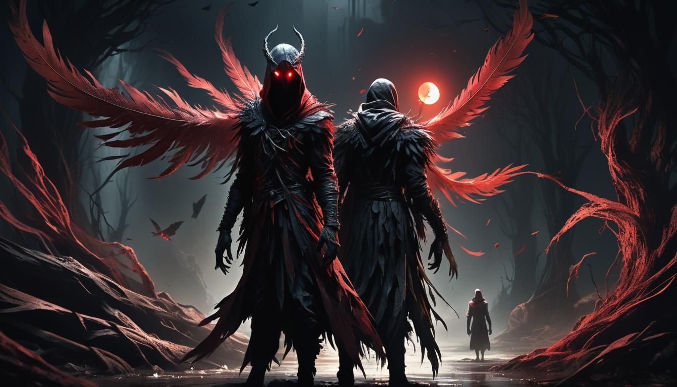 Eerie Figure in Twisted Landscape: Splash Art