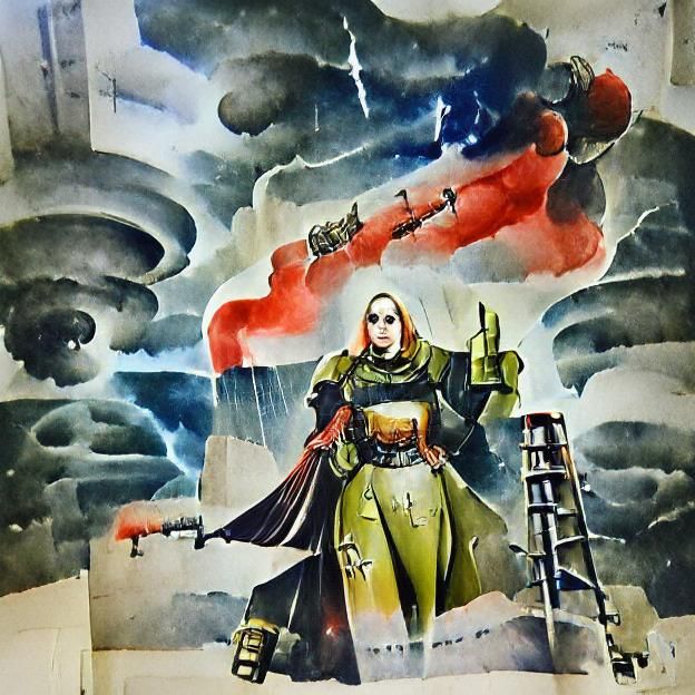 Warhammer 40K Tech Priestess Propaganda Poster