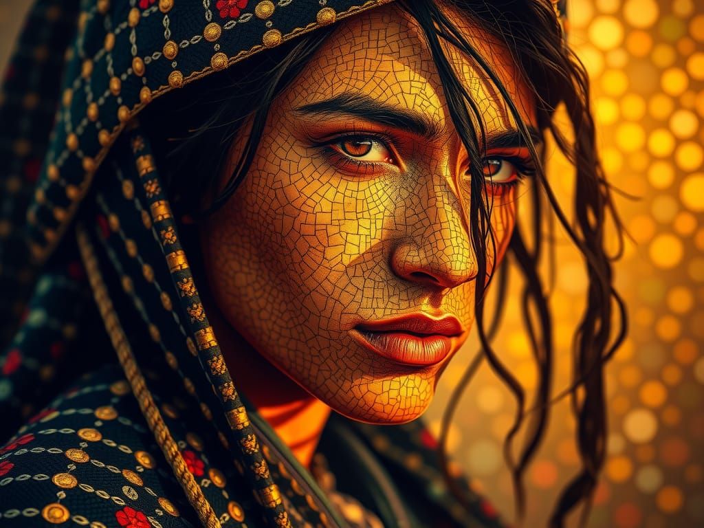 Medieval Mosaic in Pointillism Style