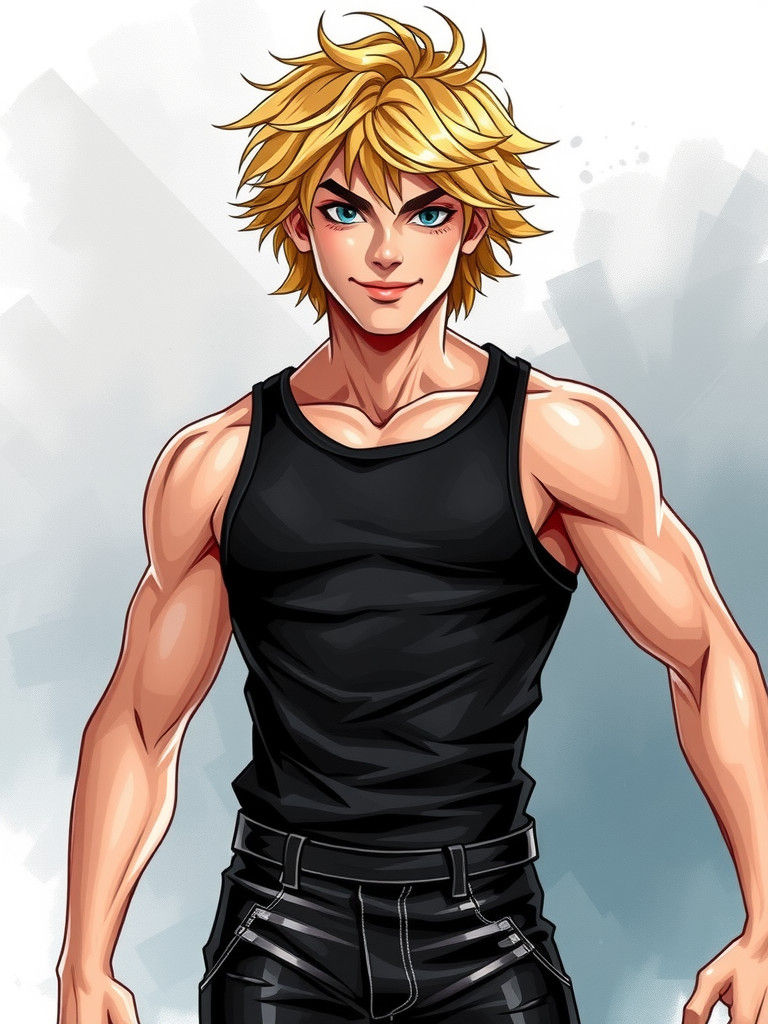 Teenage Heartthrob in Graphic Novel Style