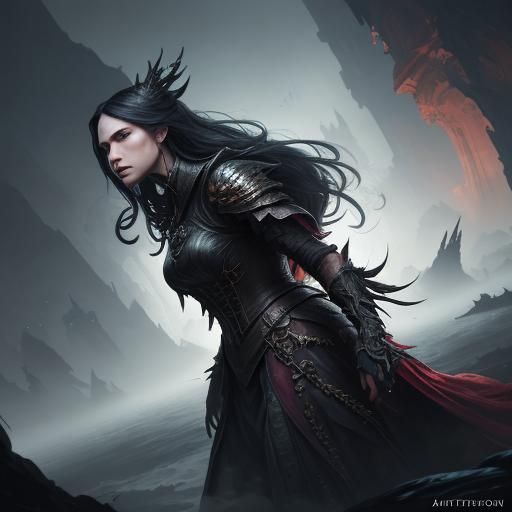 Hyperrealistic Woman Seeks Danger in Detailed Matte Painting