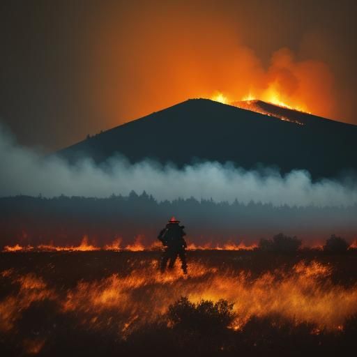 Dramatic Wildfire Landscape in Cinematic Style