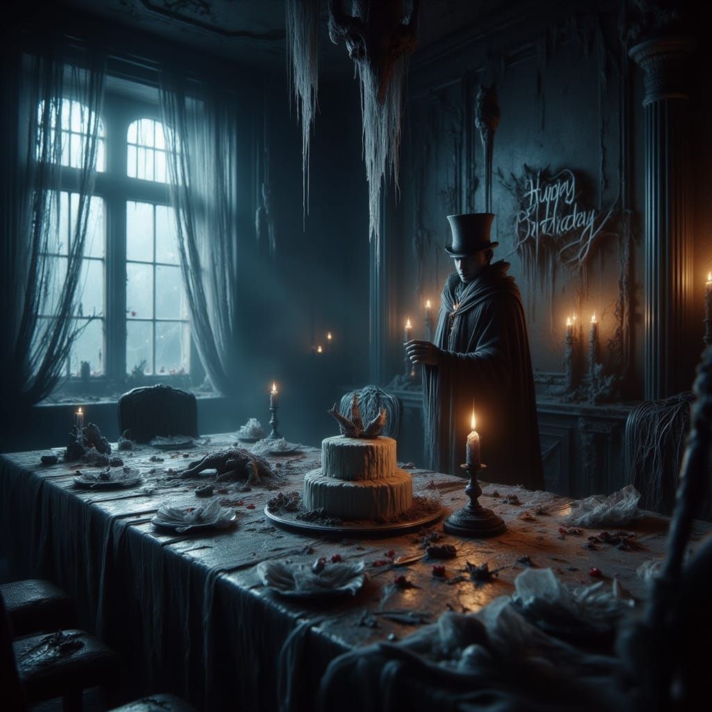 Macabre Halloween Birthday Party Inside Dilapidated Mansion