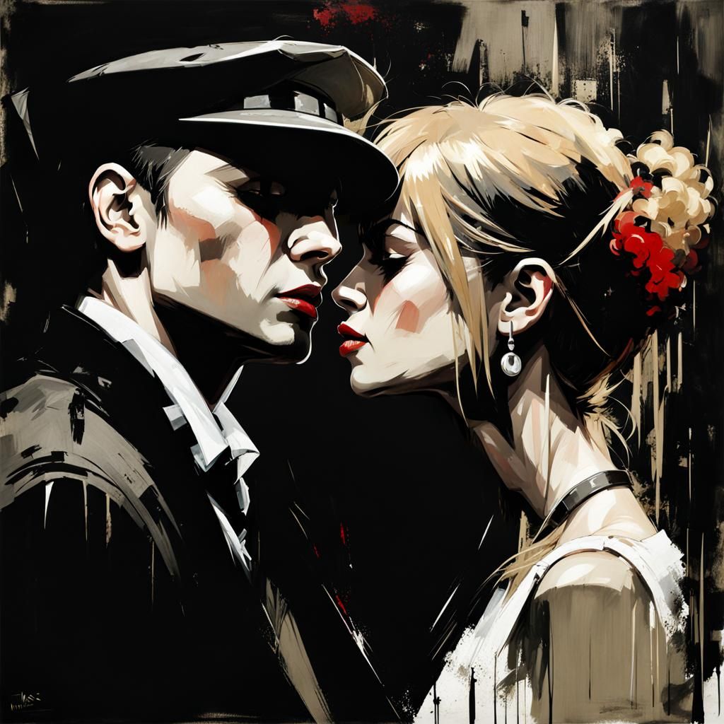 Passionate Kiss in Ashley Wood Style