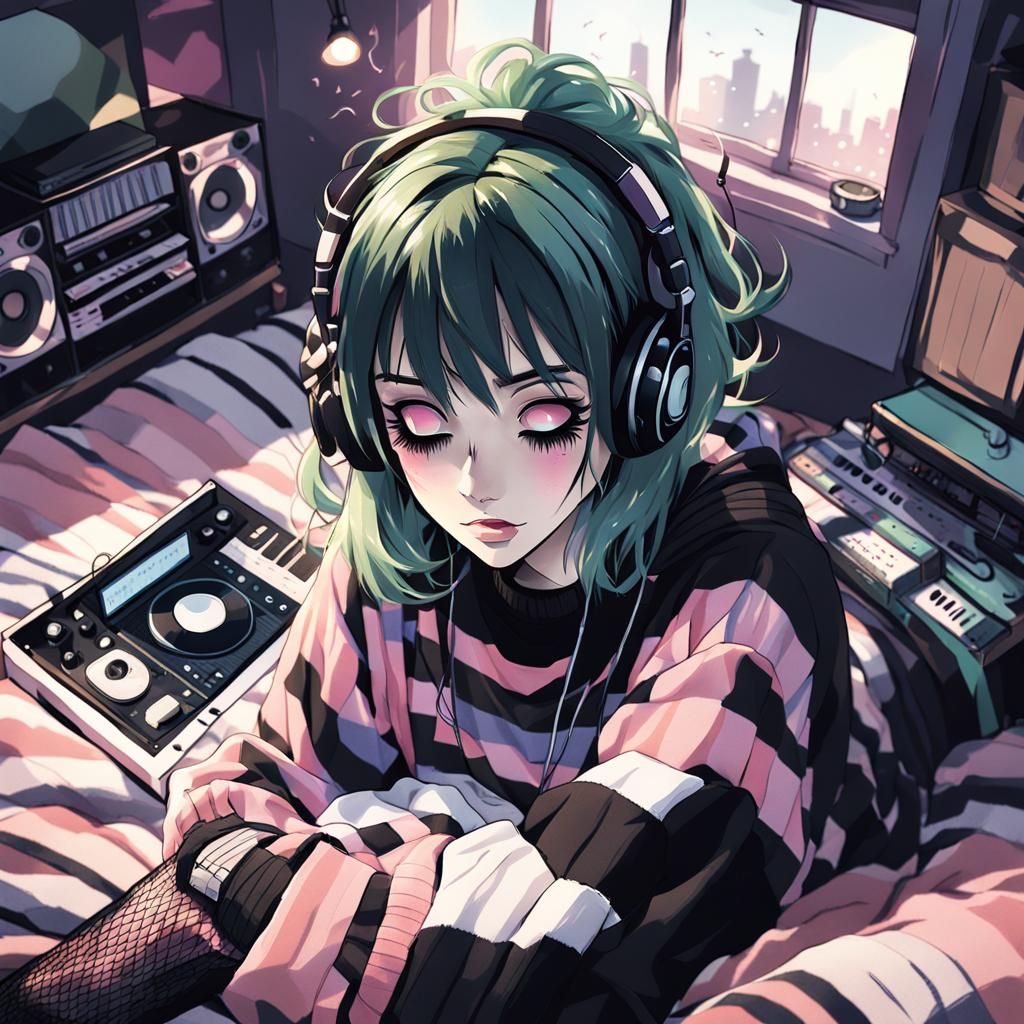 Cute Emo Girl in Moody Morning Light