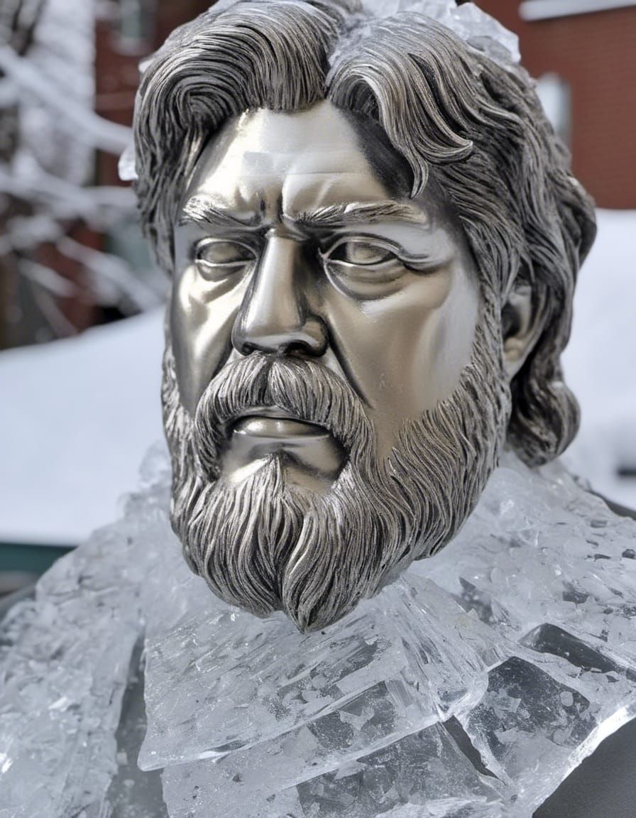 Icy Bust Sculpture in Photorealistic Style