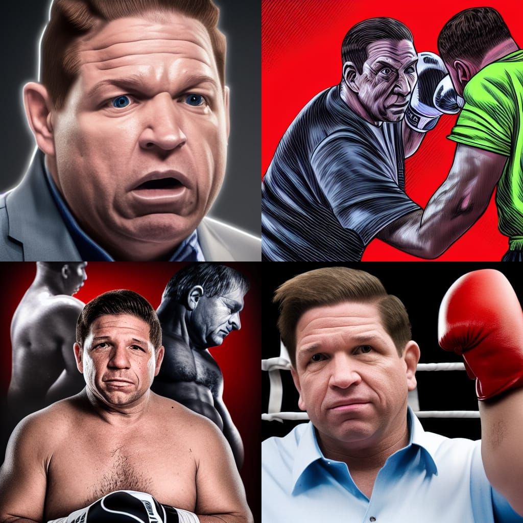 Ron DeSantis Cyberpunk Boxing Match