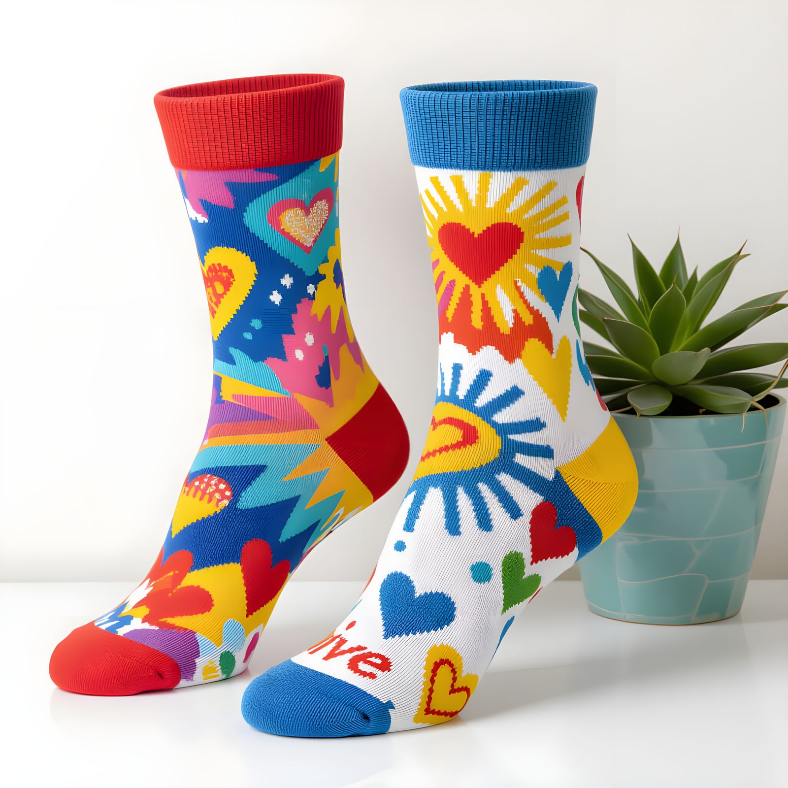 Colorful Mismatched Toe Socks Spreading Good Vibes