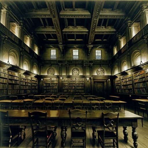 Gothic Vampire Library in Expressive Style