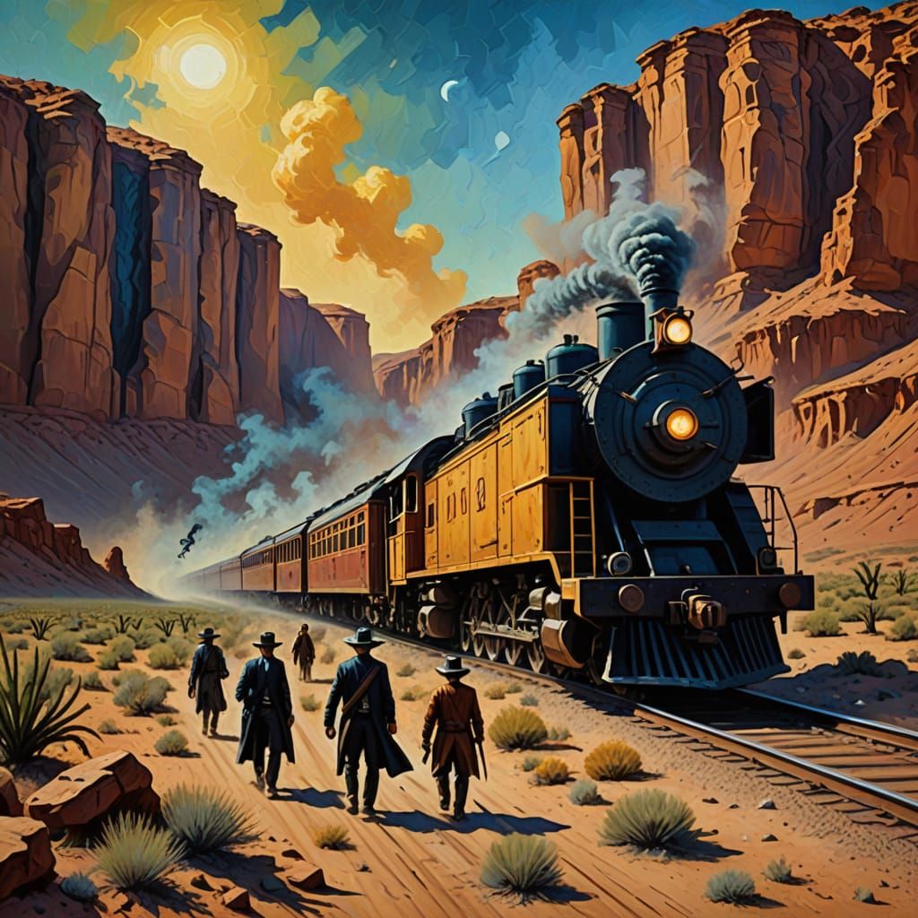 Neo-Impressionist Aliens Rob Wild West Train