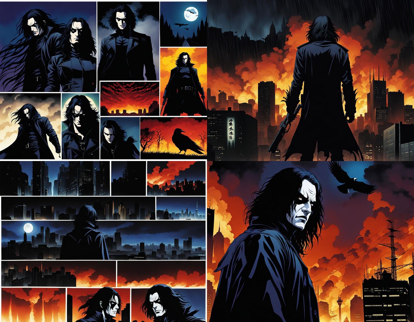 The Crow: Anime Key Visuals of Eric Draven