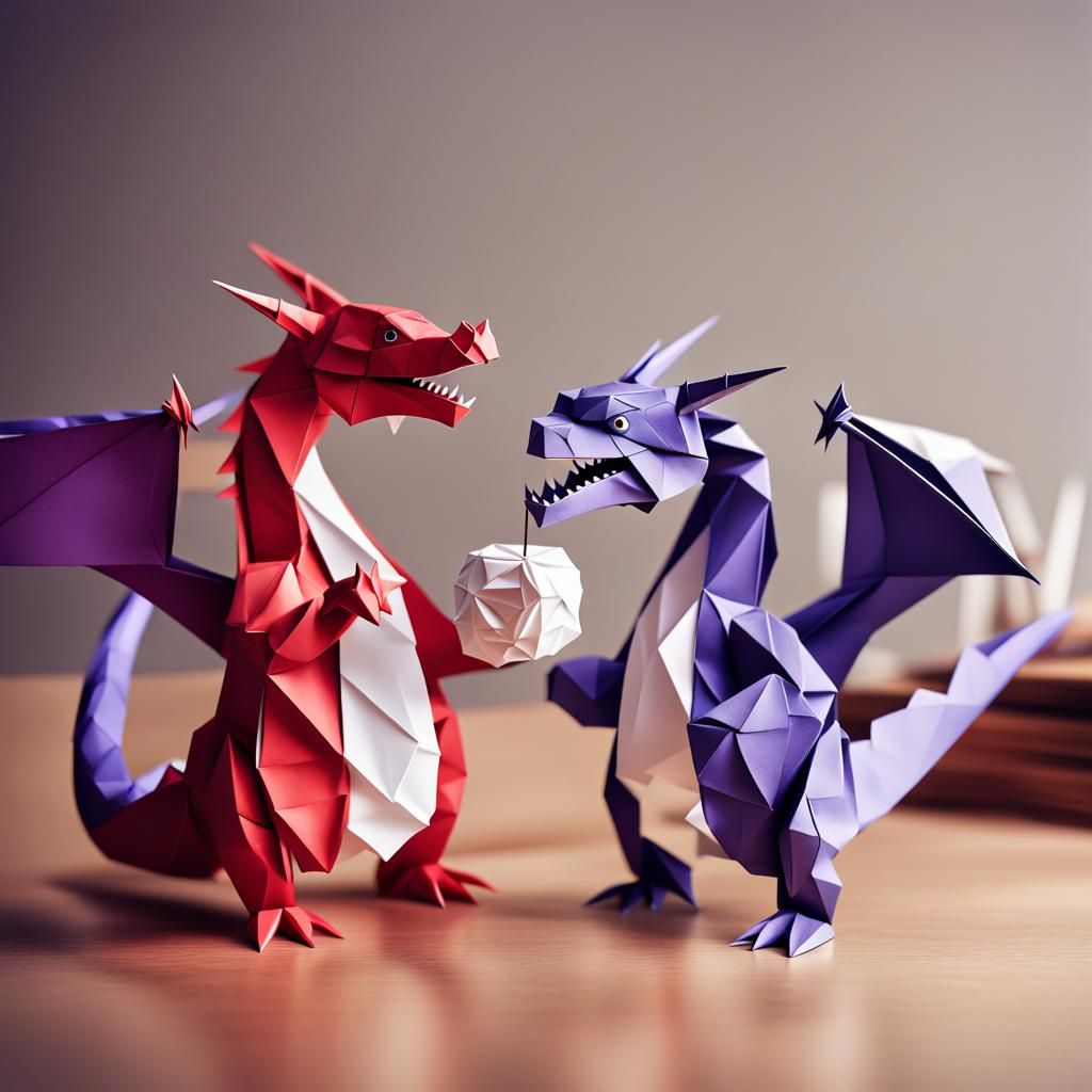 Origami Dragons with Remote Control Papercraft