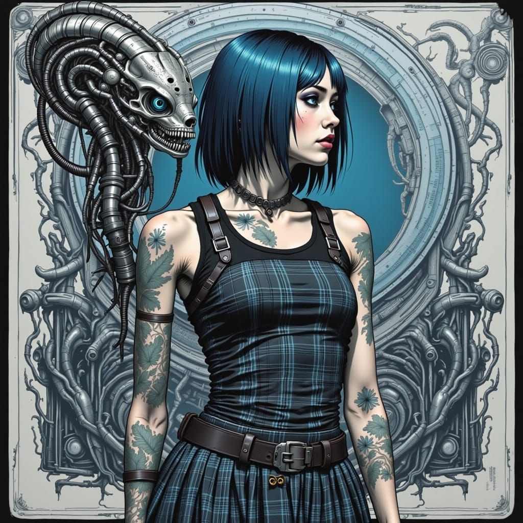 Cyborg Goddess in Biomechanical Splendor