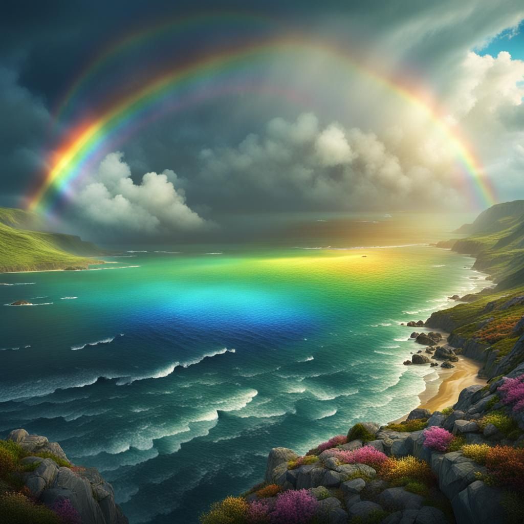 Rainbow Over the Sea: Digital Matte Painting