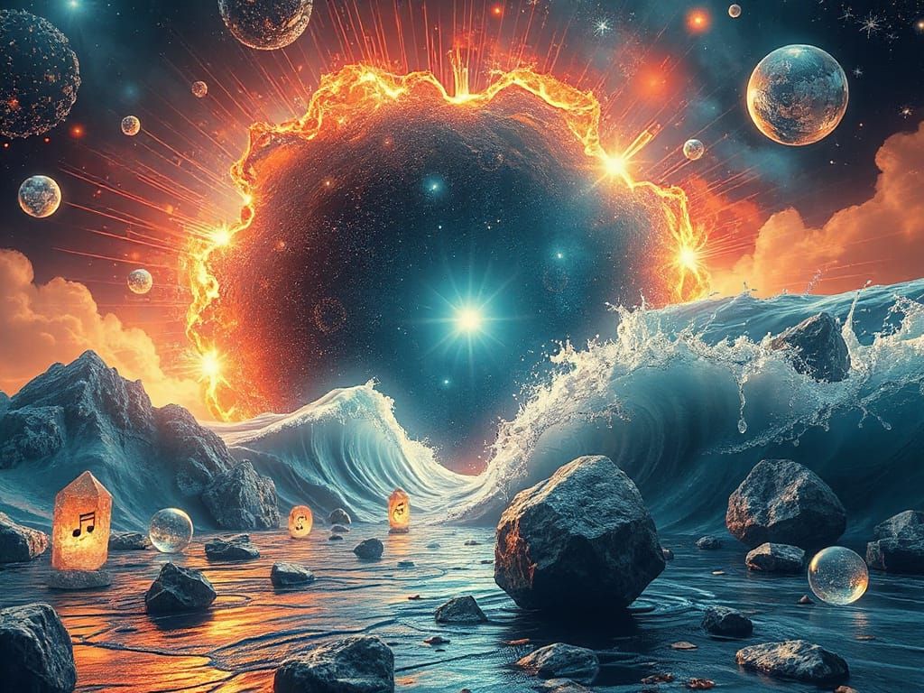 Surreal Quantum Portal with Crystal Shards and Orbs