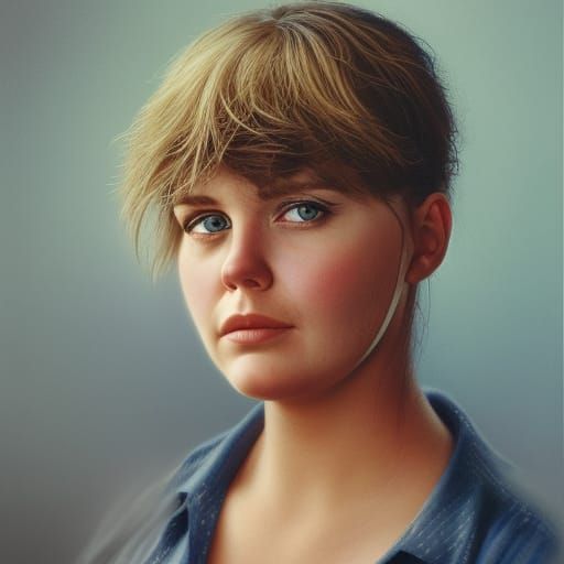 Photorealistic Portrait of a Blond Female Mechanic