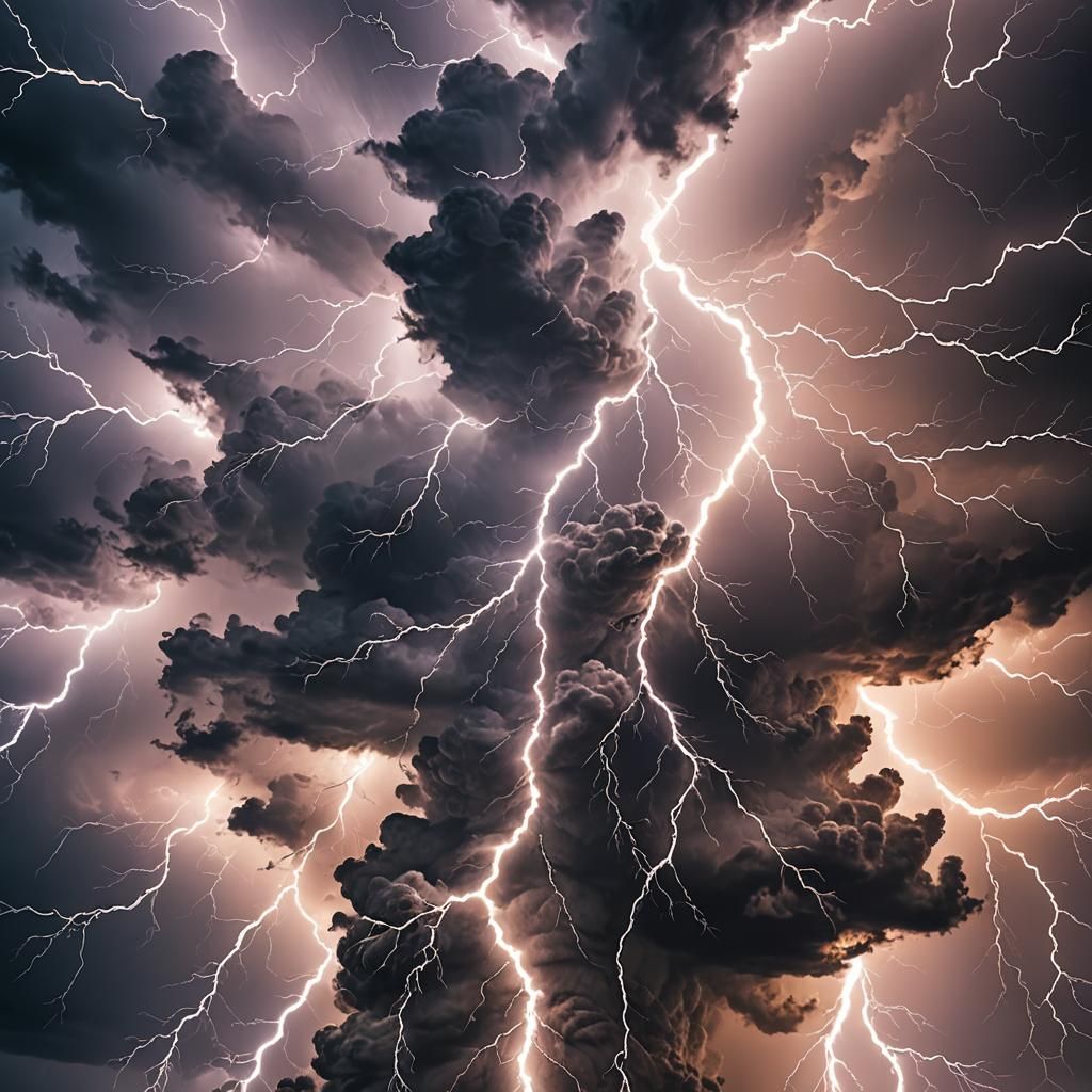 Photorealistic Supercell Storm with Lightning