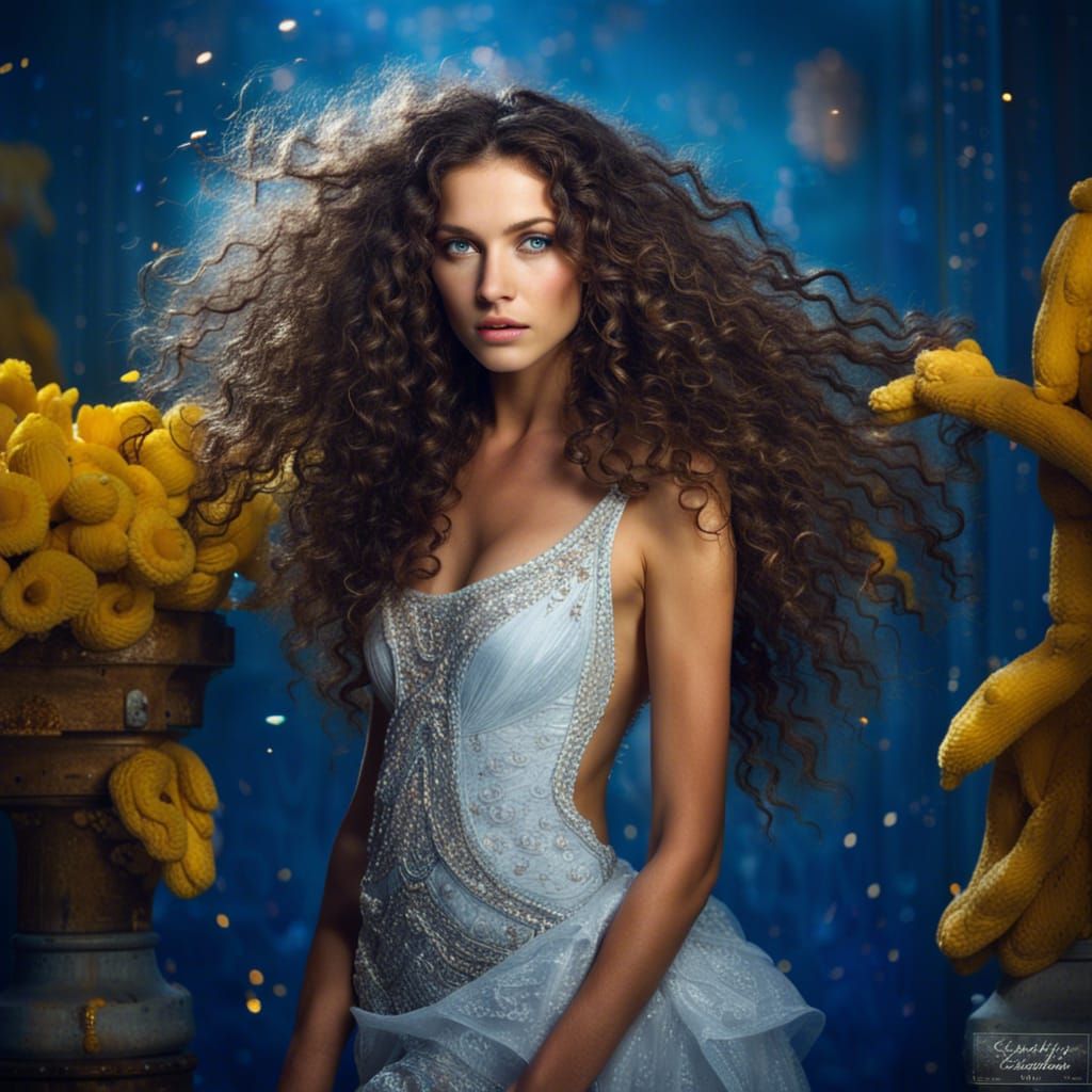 Bahamian Beauty with Yellow Eyes, High-Fashion Portrait