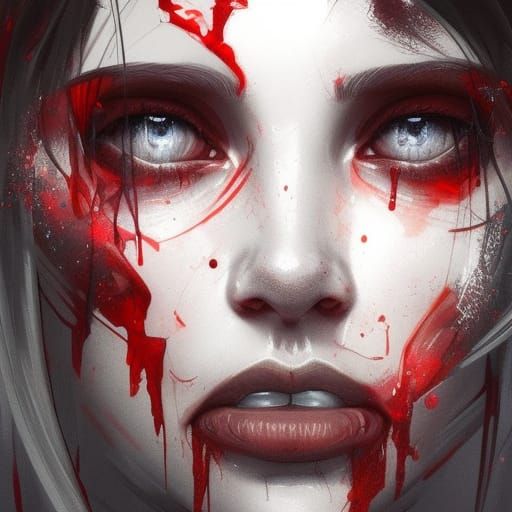 Blood Portrait in Hyperdetailed Style