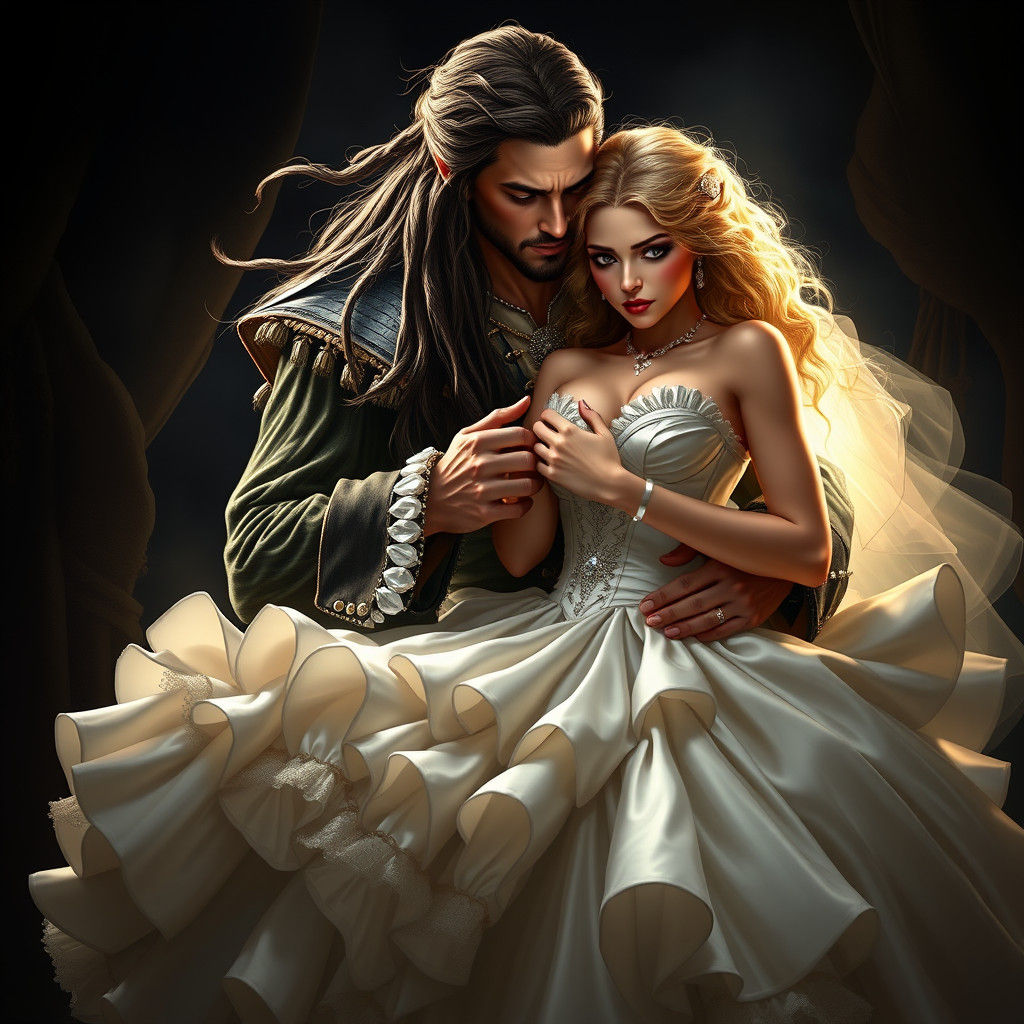 Pirate King Captures a Bride in Digital Art Style