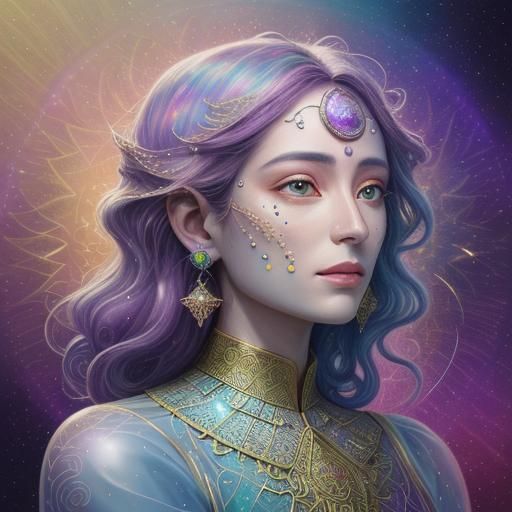 Rainbow Poetry on Golden Parchment Scroll