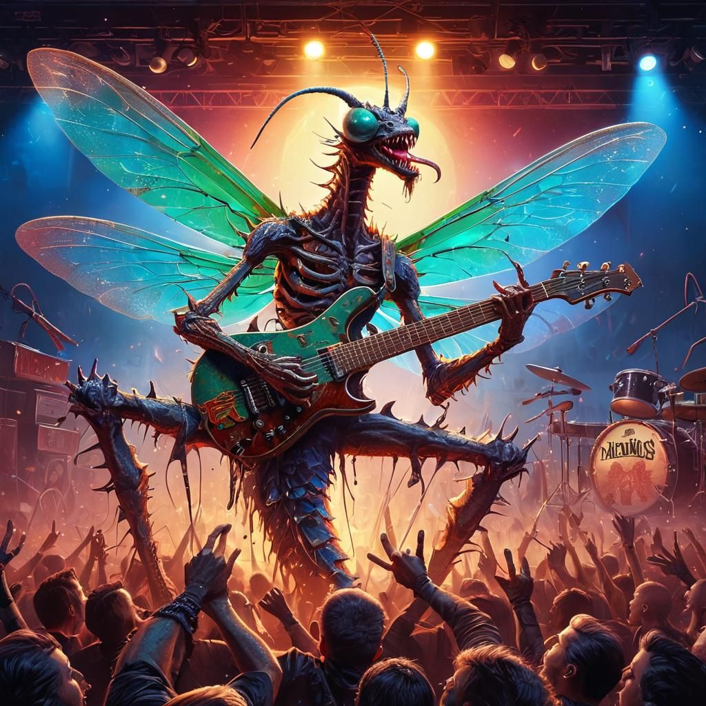 Trash Punk Mantis Dragonfly Music Showdown