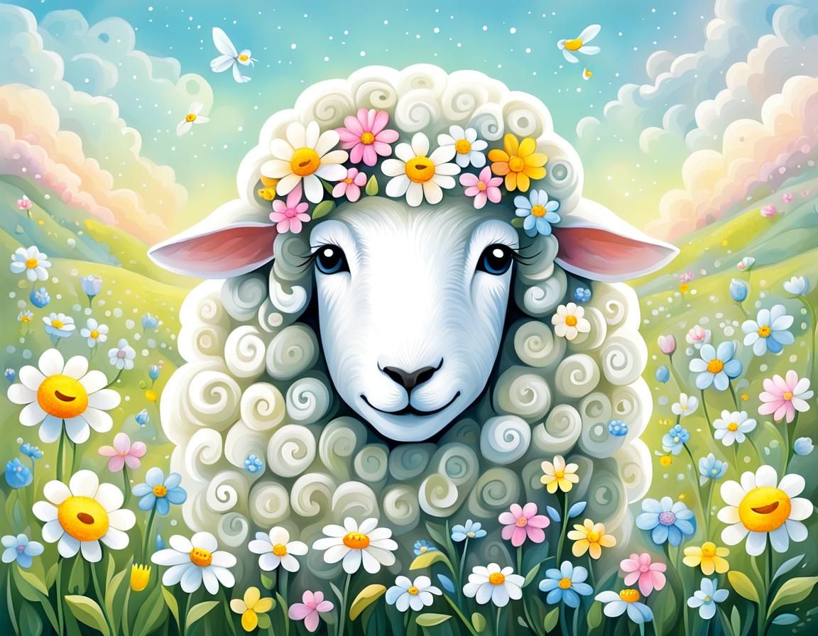 Ethereal Sheep-Faced Flower: A Whimsical Spring Glimpse