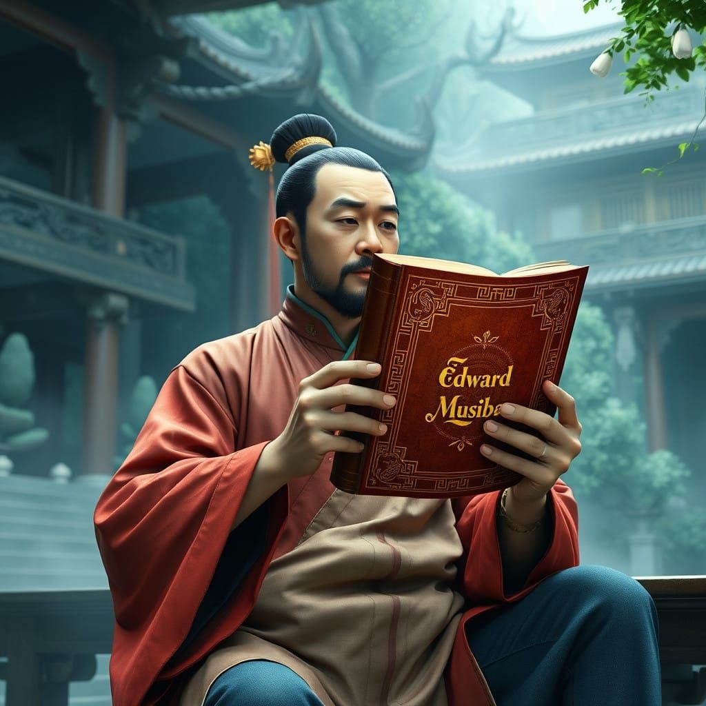 Chinese Sage Ponders Ancient Secrets in Traditional Temple