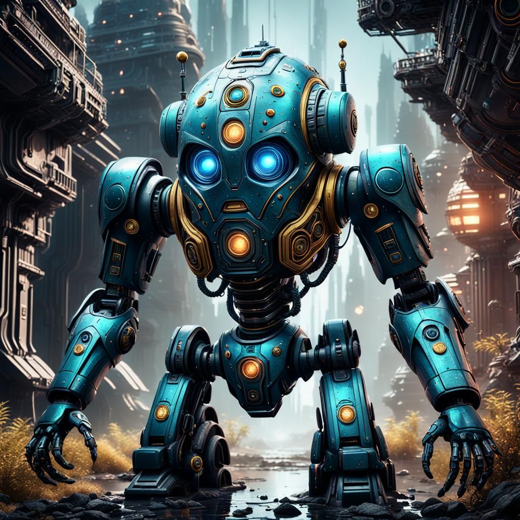 Cosmic Intergalactic Robot: Detailed Matte Painting