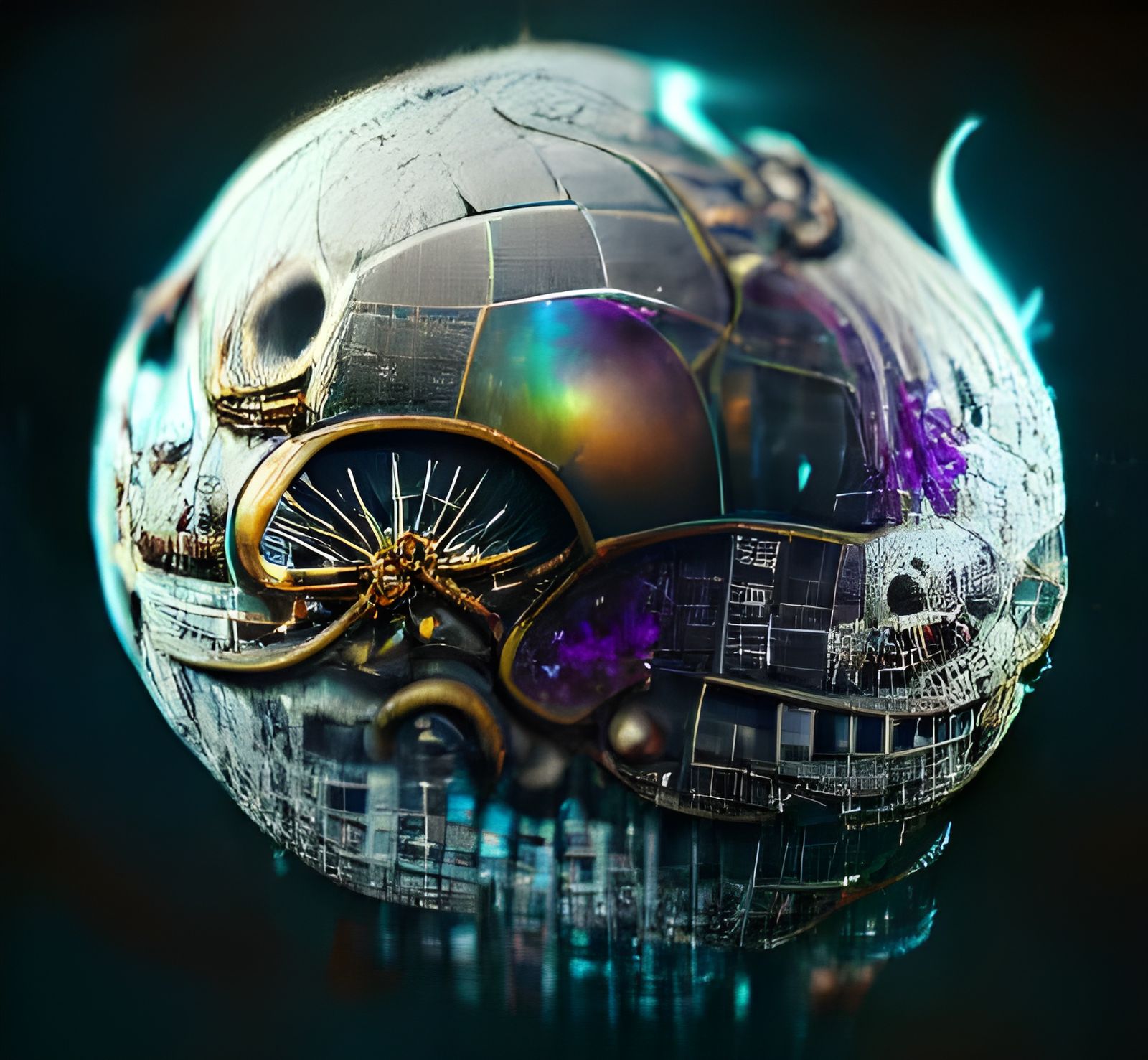Steampunk Death Star in Sci-Fi Star Wars Style
