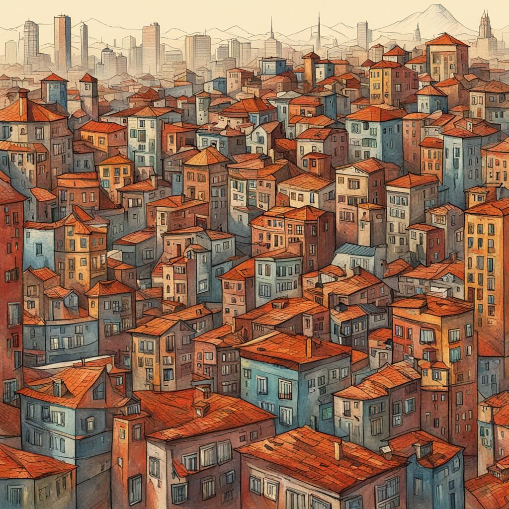 Abstract Cityscape Inspired by Ozdemir Atlan