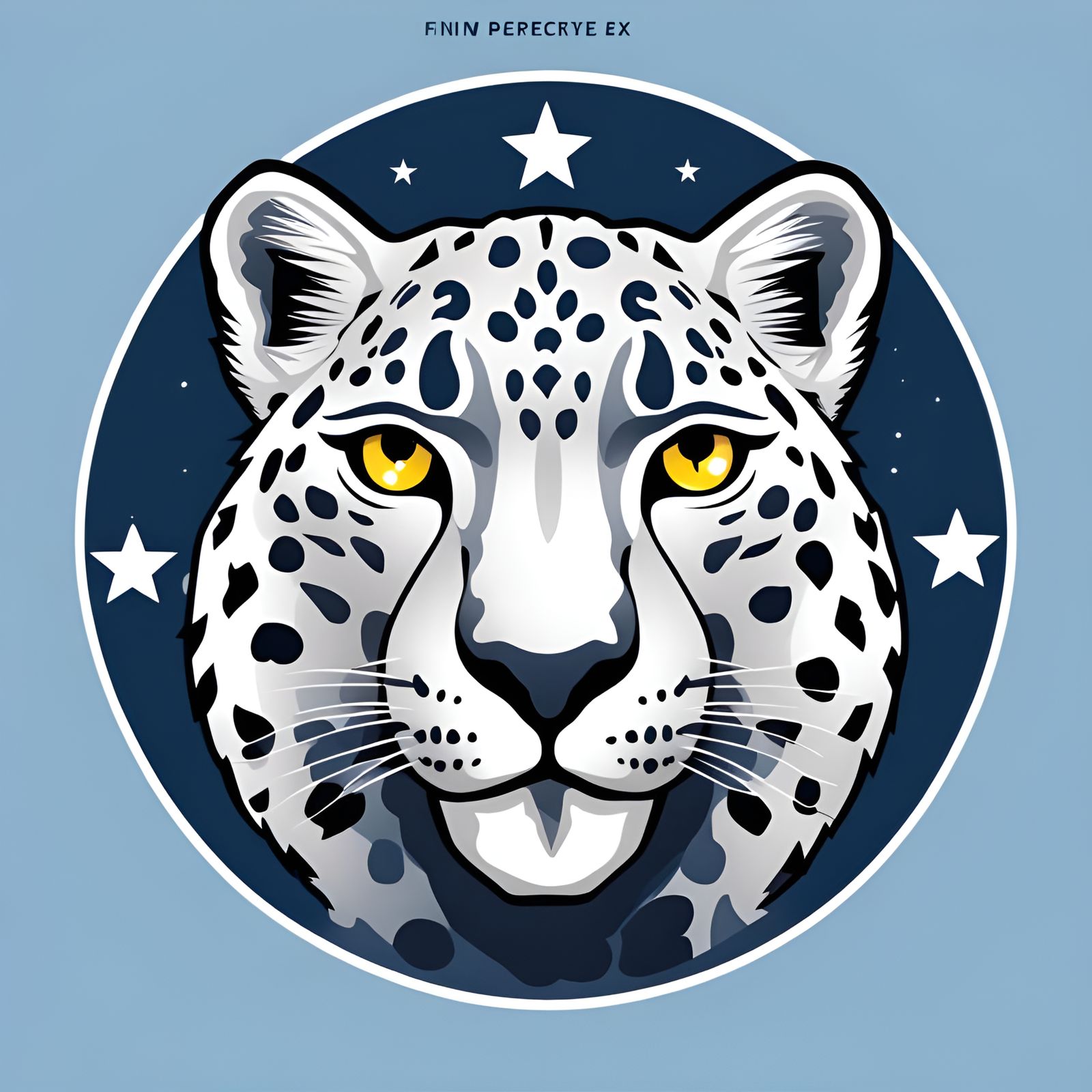 Snow Leopard Logo for Soccer Club in Cyberpunk Style