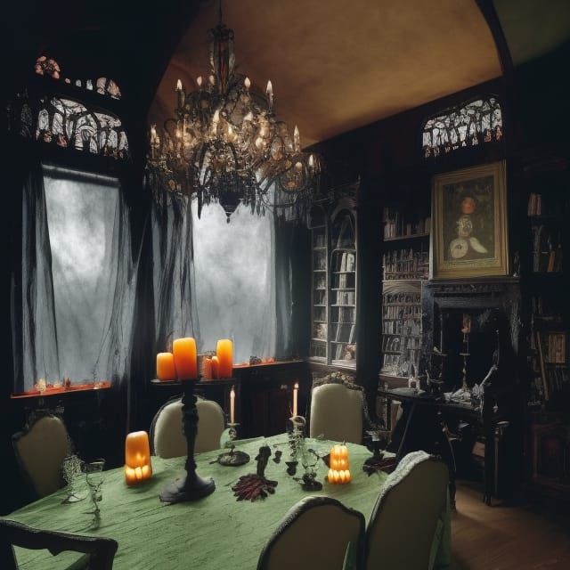 Vampires Celebrate Halloween in Gothic House