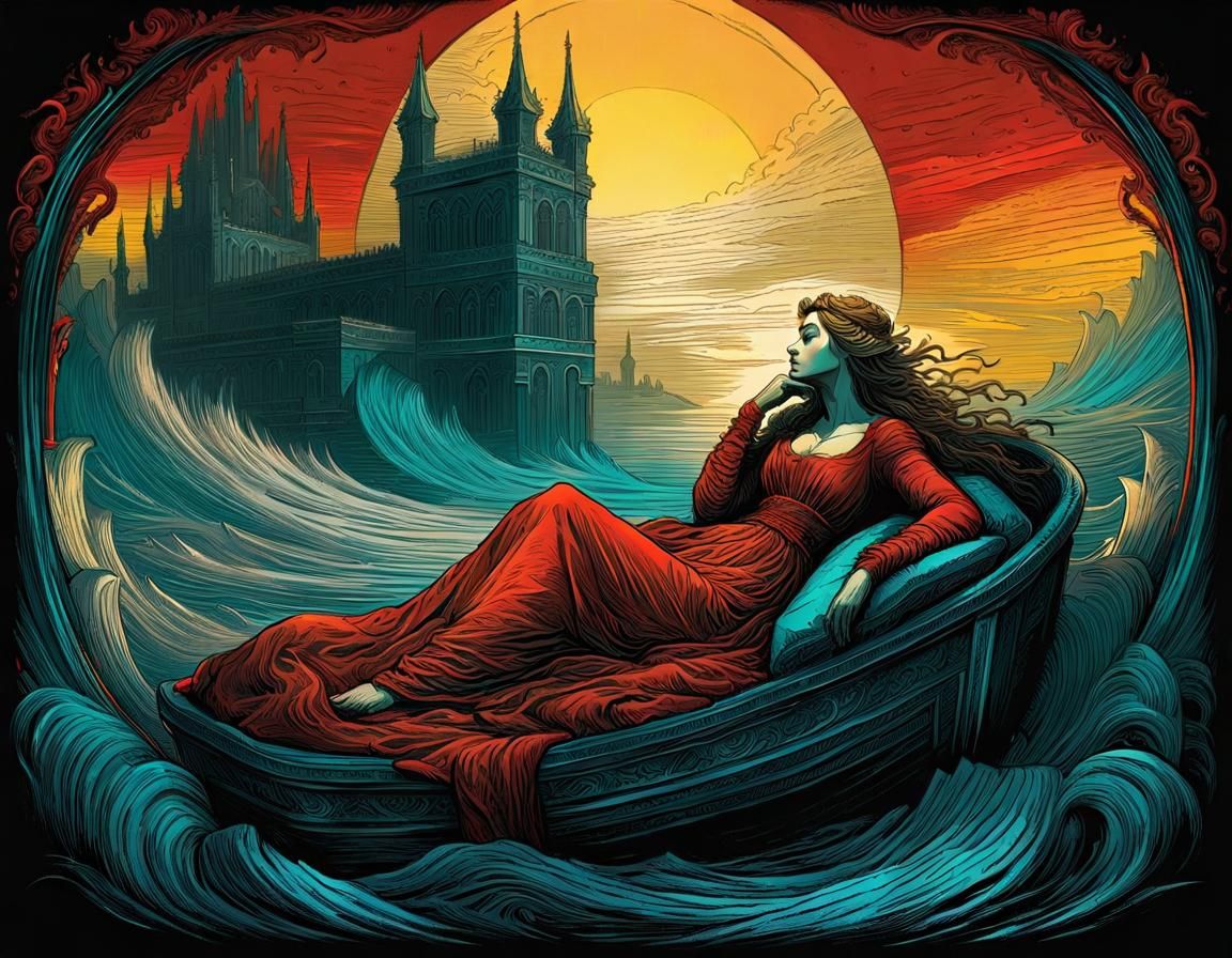 Colorful Portrait of Sleep Deprived Woman