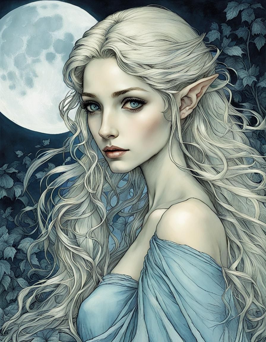 Galladhel, moon elf wizard