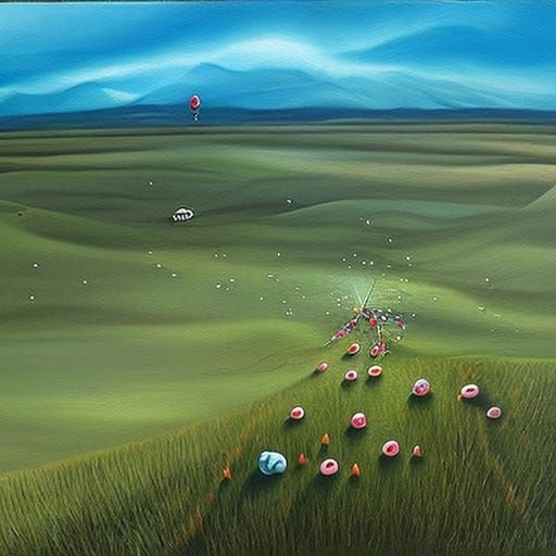 Naïve Art Painting: A Surreal Depiction of Desperation