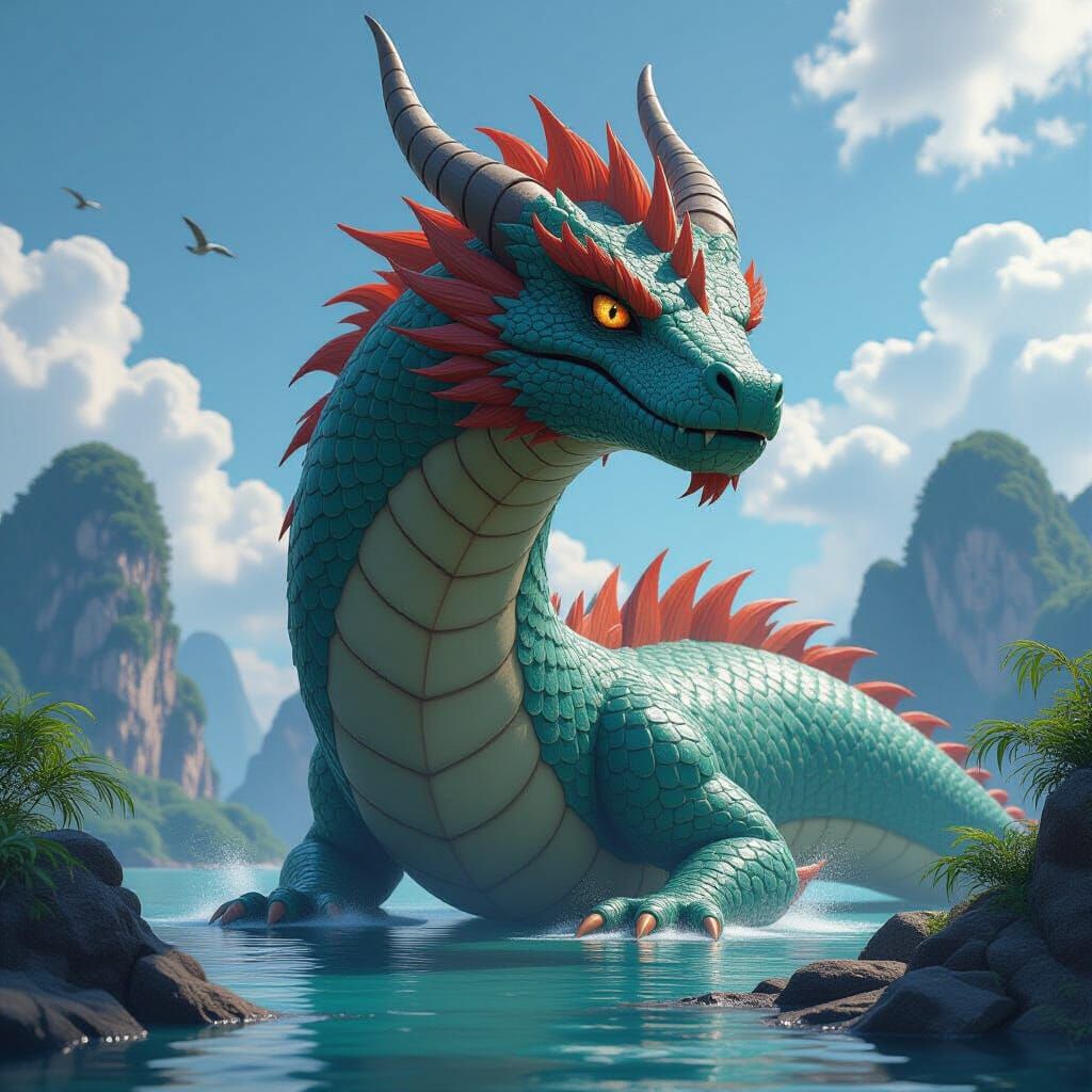 Titanoboa in 3D Anime Art Style