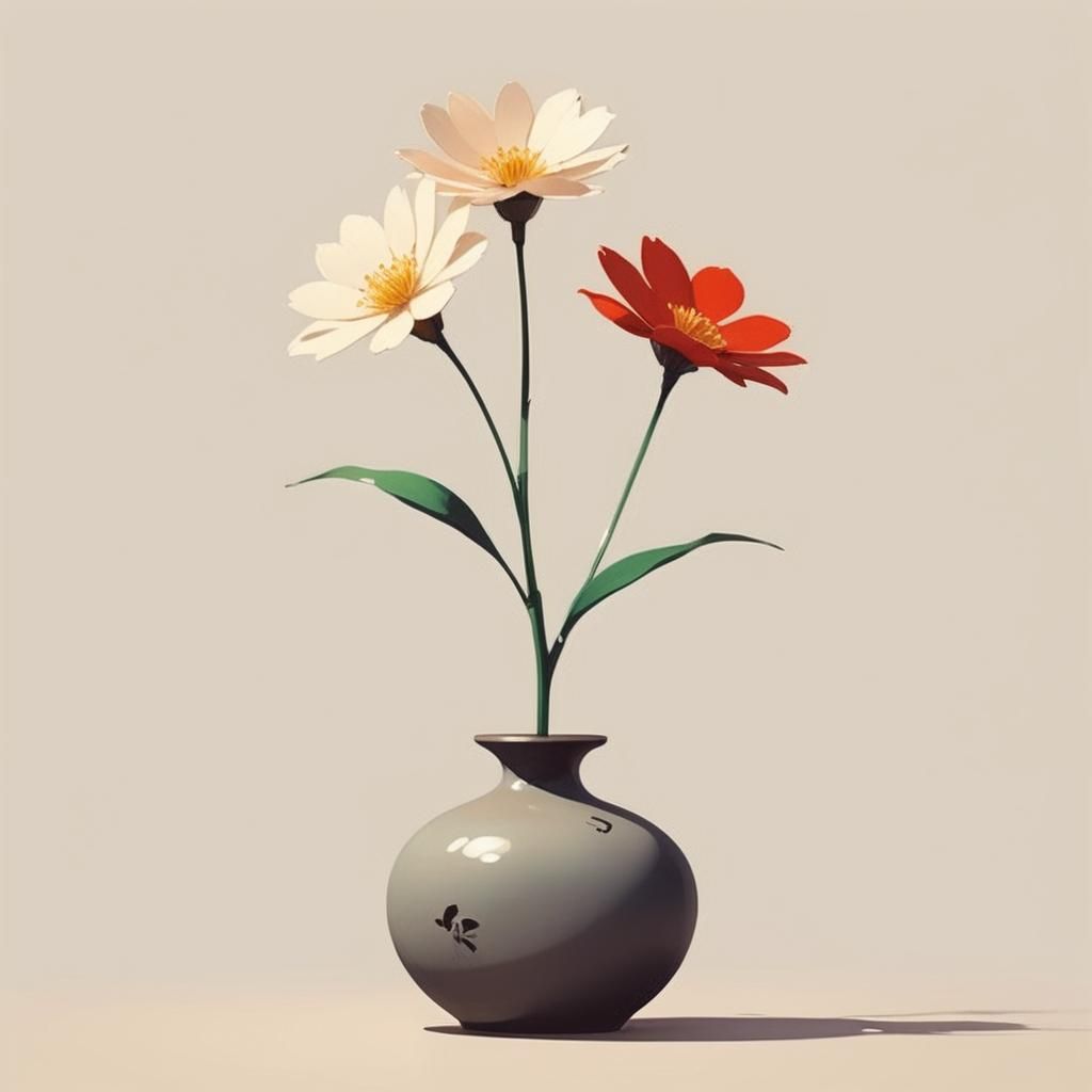 Elegant Floral Logo in Japanese Style