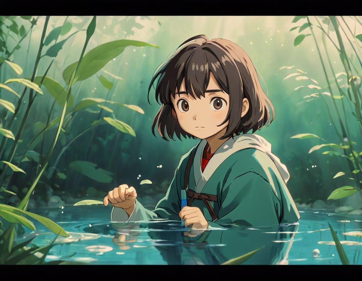 Whimsical Studio Ghibli Landscape with Intricate Details