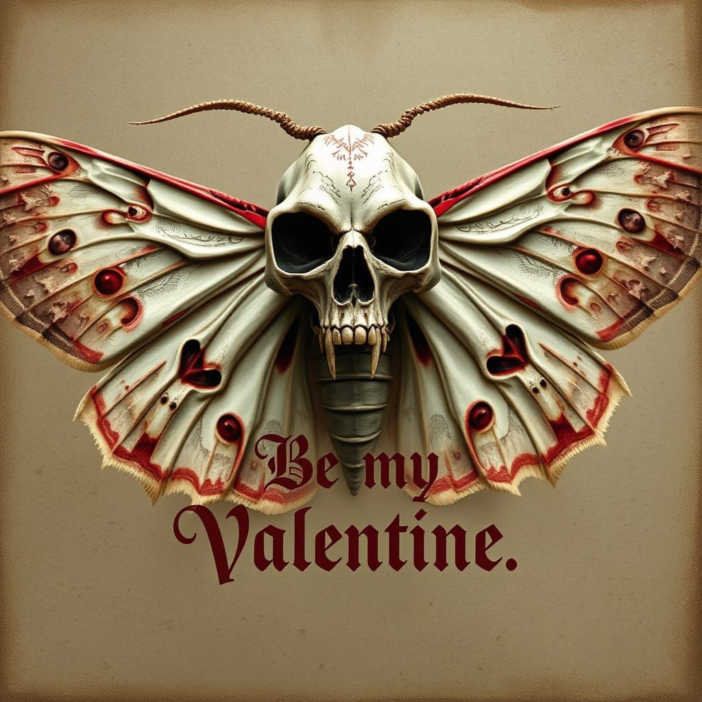 Mysterious Death's Head Moth in Vintage Gothic Style
