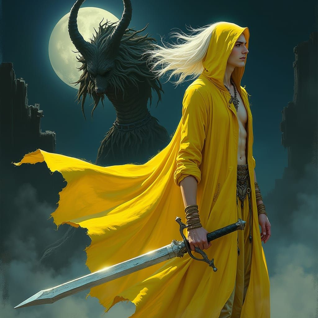 Ethereal Regent with Yellow Cape and Moonlit Guardian