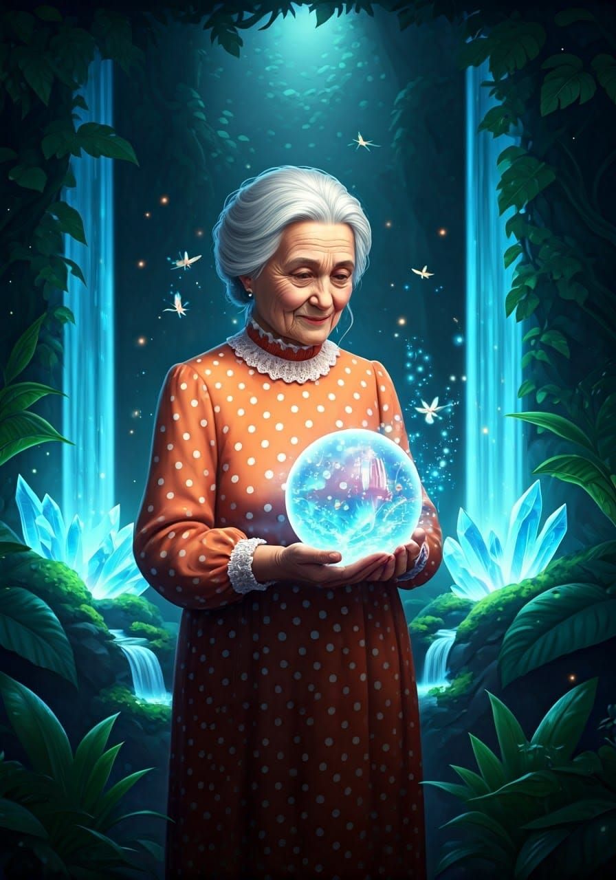 Enchanted Vision: Woman and Magical Orb