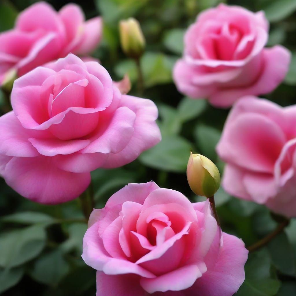 Ethereal Rose Blooms in Vibrant Colors as a Masterpiece of F...